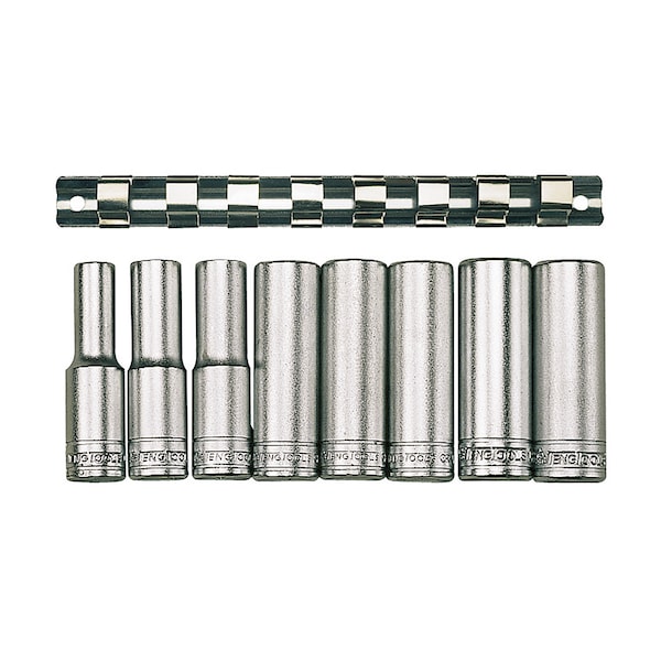 M1207 - 8 Piece 1/2" Drive 12 Point Deep Socket Set Cl